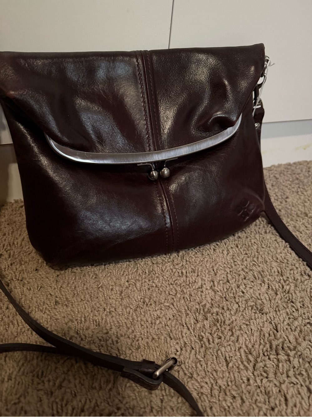 Patricia Nash Dark Burgundy Leather Crossbody Bag
